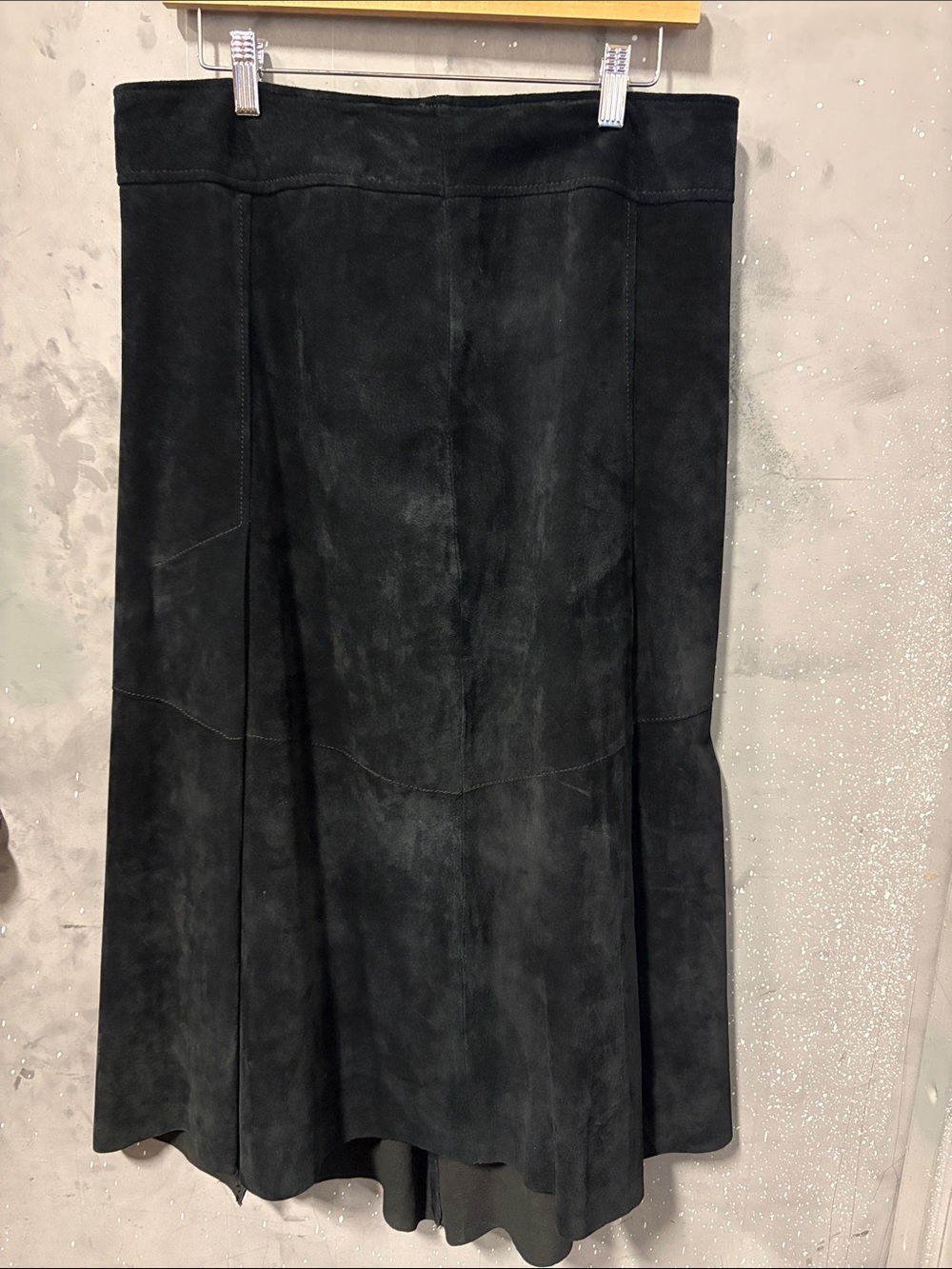 Vintage Y2K Danier Black Suede A-Line Skirt